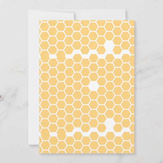 かわいいビーテーマ誕生日シャワーパーティー 招待状 (裏面)