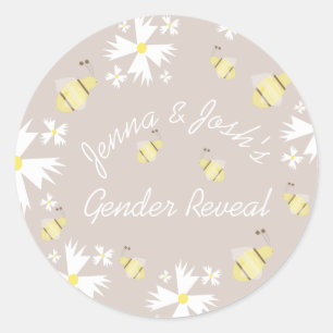 かわいいビーデイジーフローラジェンダー明るいトーン自然表示 ラウンドシール