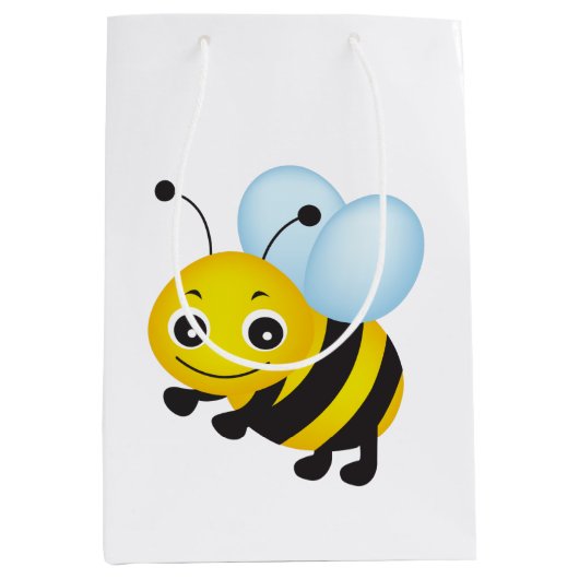 かわいいビーデザイン ミディアムペーパーバッグ (正面)