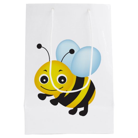 かわいいビーデザイン ミディアムペーパーバッグ (裏面)