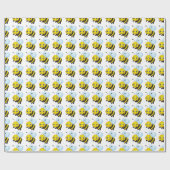 かわいいビーデザイン ラッピングペーパー (フラット)