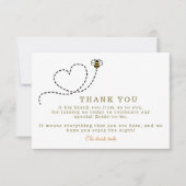 かわいいビーハートブライダルシャワー サンキューカード (正面)