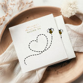 かわいいビーハートブライダルシャワー スタンダードカクテルナプキン