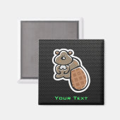 かわいいビーバーお洒落; マグネット (正面/裏面)