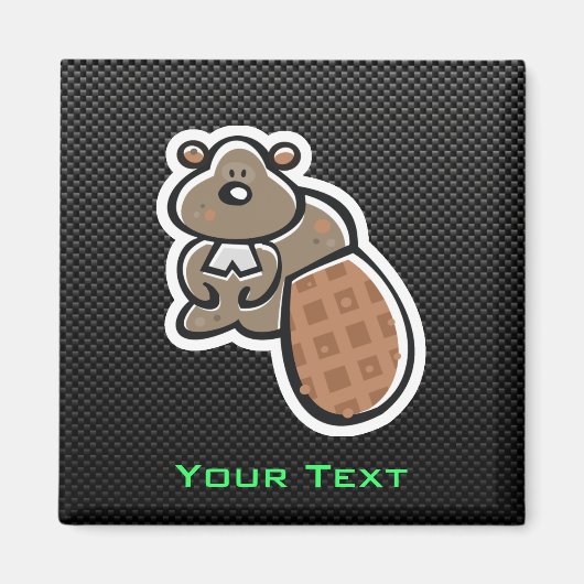 かわいいビーバーお洒落; マグネット (正面)