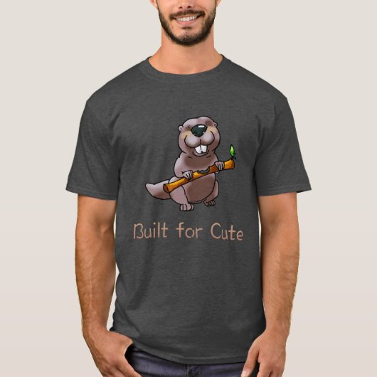 かわいいビーバーのキャラクター - かわいさのために作られた Tシャツ (正面)