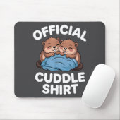 かわいいビーバーの抱き合いTシャツ マウスパッド (マウス)