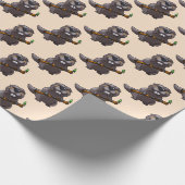 かわいいビーバーアニメ ラッピングペーパー (角)