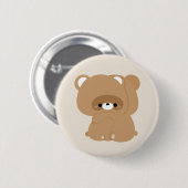 かわいいビーバーカップル 缶バッジ (正面&裏面)