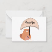 かわいいビーバーサンキュー ノートカード (正面)