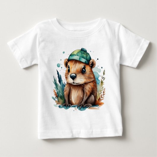 かわいいビーバー ベビーTシャツ (正面)