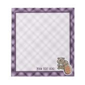 かわいいビーバー;紫 ノートパッド (正面)