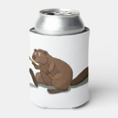 かわいいビーバー 缶クーラー (缶正面)
