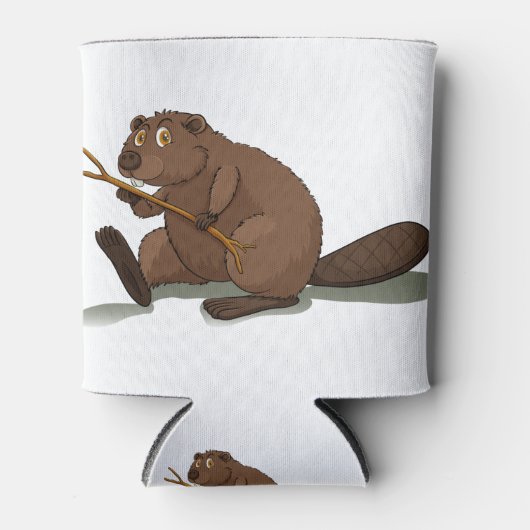 かわいいビーバー 缶クーラー (正面)