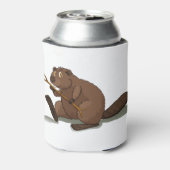 かわいいビーバー 缶クーラー (缶裏面)