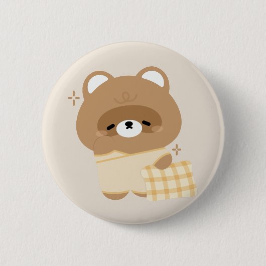 かわいいビーバー 缶バッジ (正面)