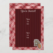 かわいいビーバー; 赤い格子縞 招待状 (正面/裏面)