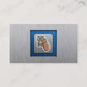 かわいいビーバー; 金属一見 名刺 (裏面)