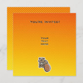 かわいいビーバー。黄色のオレンジ 招待状 (正面/裏面)