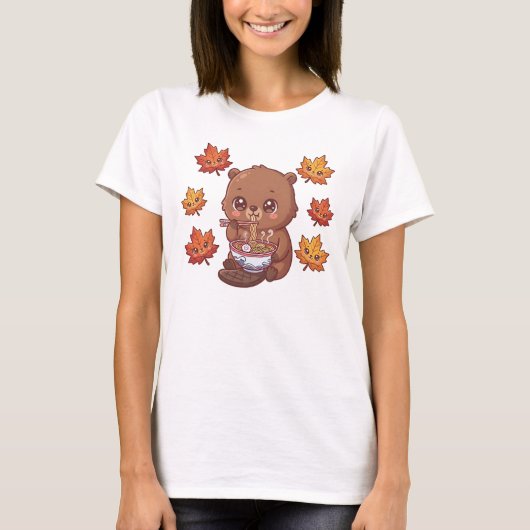 かわいいビーバー Tシャツ (正面)