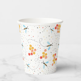 かわいいビーパターン紙カップ 紙コップ