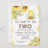 かわいいビーヒマワリ2nd誕生日招待状 招待状 (正面)