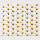 かわいいビーフローラベビーシャワー ラッピングペーパー (フラット)