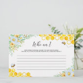 かわいいビーブライダルシャワーゲーム 便箋 (スタンド正面)