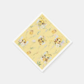 かわいいビーベビーとワイルドフラワーペーパーナプキン スタンダードカクテルナプキン (角)