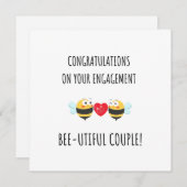 かわいいビーラブプリンおもしろい婚約カード 招待状 (正面/裏面)