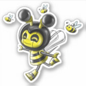 かわいいビーロボット シール (正面)