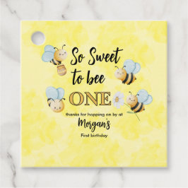 かわいいビーワンイエローブラックファースト誕生日パーティー フェイバータグ