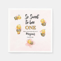 かわいいビーワンピンクブラックファースト誕生日パーティー