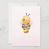 かわいいビーワンピンクブラックファースト誕生日パーティー 招待状 (裏面)