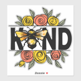 かわいいビー親切なオレンジ色の黄色の花 シール