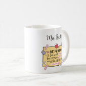 かわいいビー誇りを持ったパーソナライズされた先生 コーヒーマグカップ (正面右)