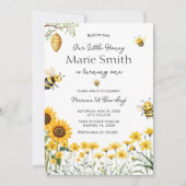 かわいいビー誕生日私たちの小さな蜂蜜ファースト蜂日 招待状 (正面)