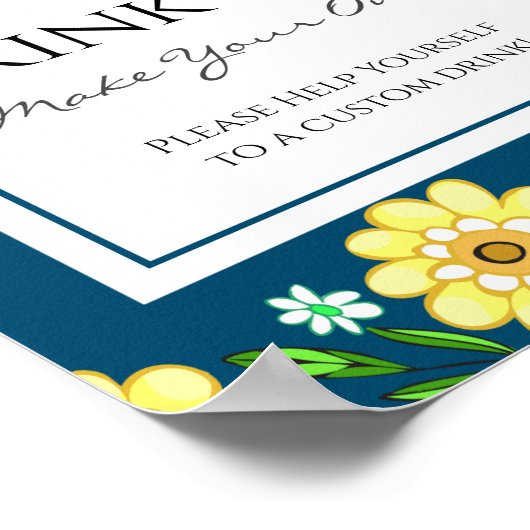 かわいいビー赤ちゃんカスタムシャワーバーパーティー標識 ポスター (角)