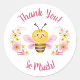 かわいいビー赤ちゃんシャワーありがとうステッカー ラウンドシール