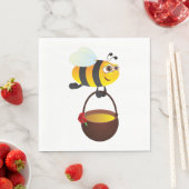 かわいいビー運のハチミツポットと花 スタンダードランチョンナプキン (インサイチュ)