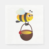 かわいいビー運のハチミツポットと花 スタンダードランチョンナプキン (正面)