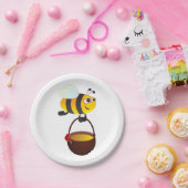 かわいいビー運のハチミツポットと花 ペーパープレート (パーティー)