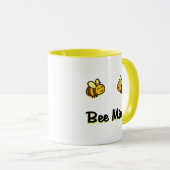 かわいいビー鉱山間隔レトロバンブルビーズライトカラー マグカップ (正面右)