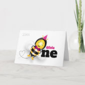 かわいいビー1位誕生日カード（ベビーガール） カード (正面)