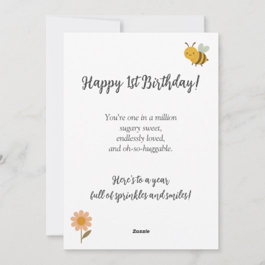 かわいいビー1stバースデーカード シーズンカード (裏面)