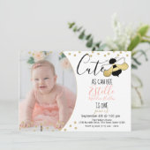 かわいいビー1st誕生日パーティー写真 招待状 (スタンド正面)