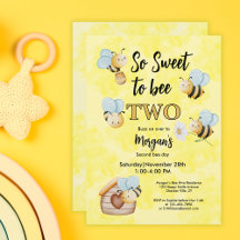 かわいいビー2イエローブラック2歳の誕生日パーティー