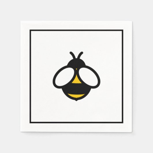 かわいいビー、ハニービー、（昆虫）マルハナバチ スタンダードカクテルナプキン (正面)