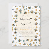 かわいいビー&ワイルドフラワージェンダーが登場 招待状 (正面)