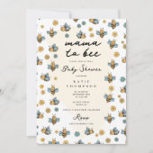 かわいいビー&ワイルドフラワーママ赤ちゃんシャワー 招待状 (正面)